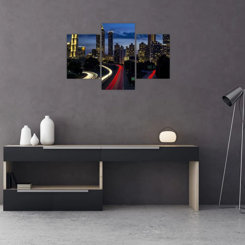 Tablou cu orașul nocturn (90x60 cm)
