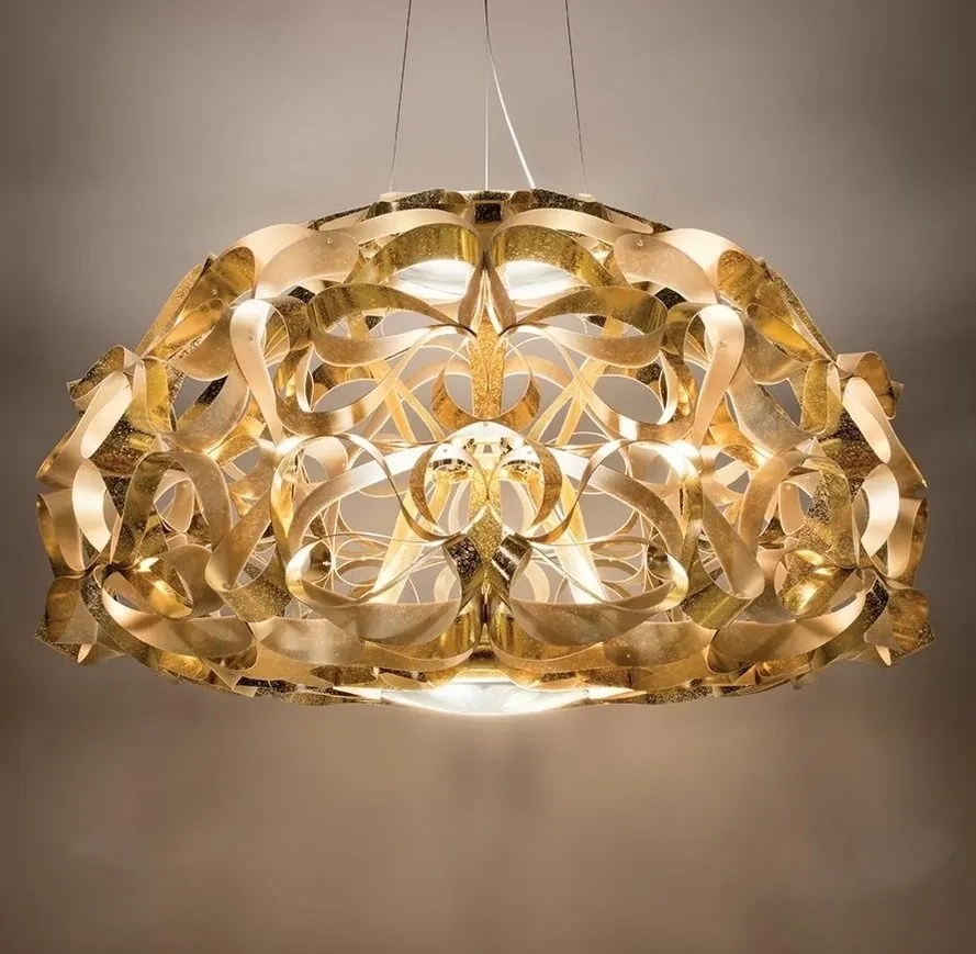 Lustra suspendata design Art Deco realizata manual Quantica 120cm