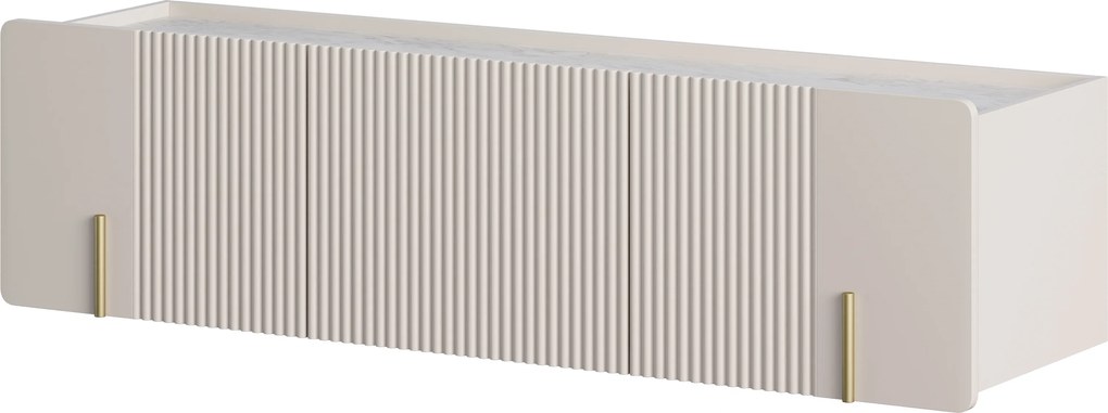 Dulap TV Malmi 150 cm suspendat - cașmir / alb crem / elemente aurii