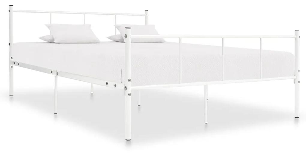 284633 vidaXL Cadru de pat, alb, 160 x 200 cm, metal