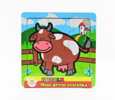 Mini puzzle din lemn 9 piese Primele mele animale