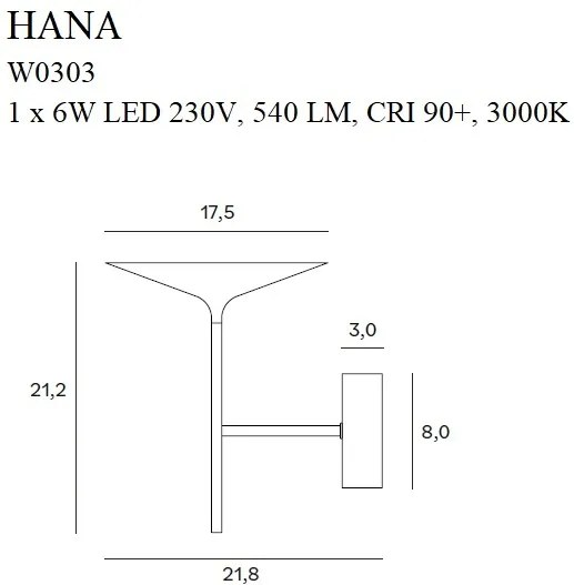 Aplica de perete LED design modern HANA W0303 MX