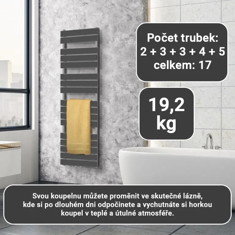 AQUAMARIN Radiator vertical pentru baie, 1600 x 500 mm