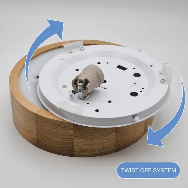 Brilagi - Plafonieră LED RGBW dimabilă CARVALHO, 1xE27/15W/230V, Wi‑Fi, stejar, Ø 27,5 cm