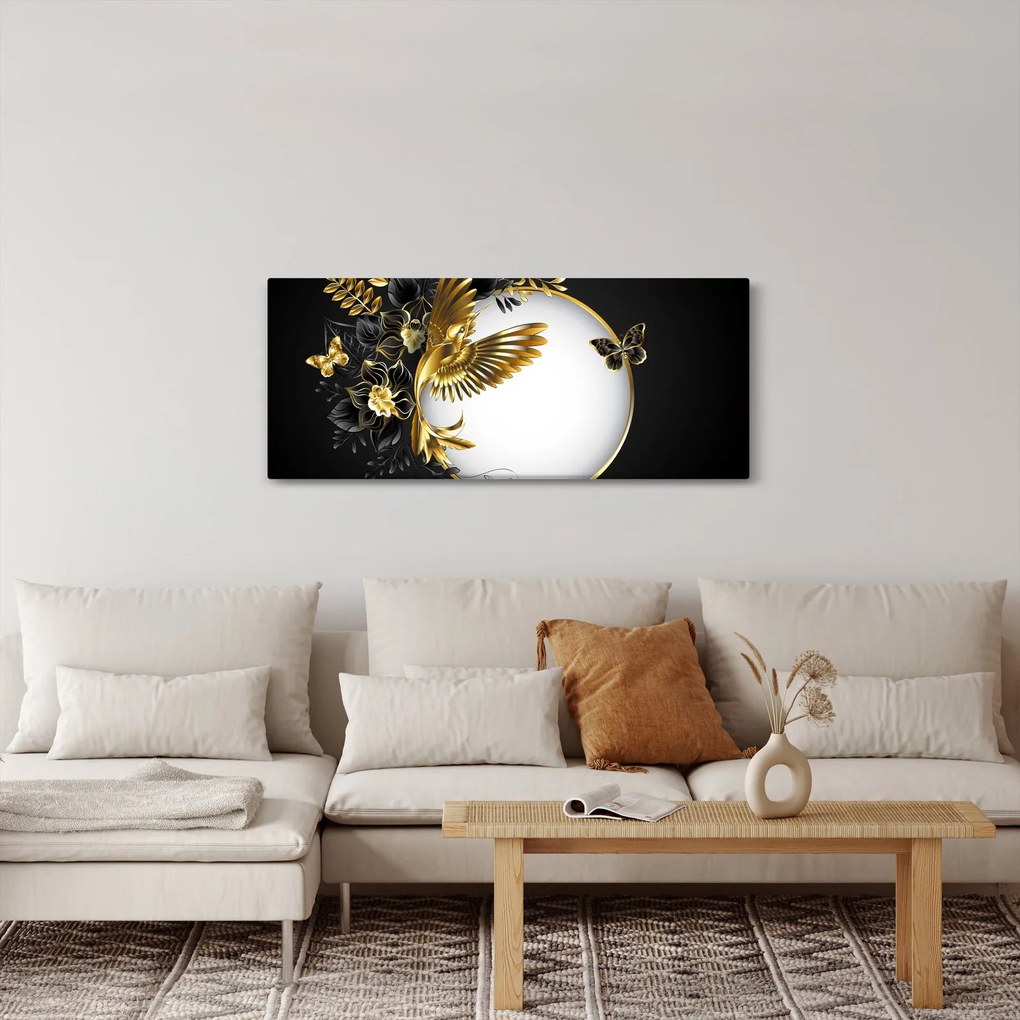 Tablou - Bile cu motive aurii (120x50 cm)