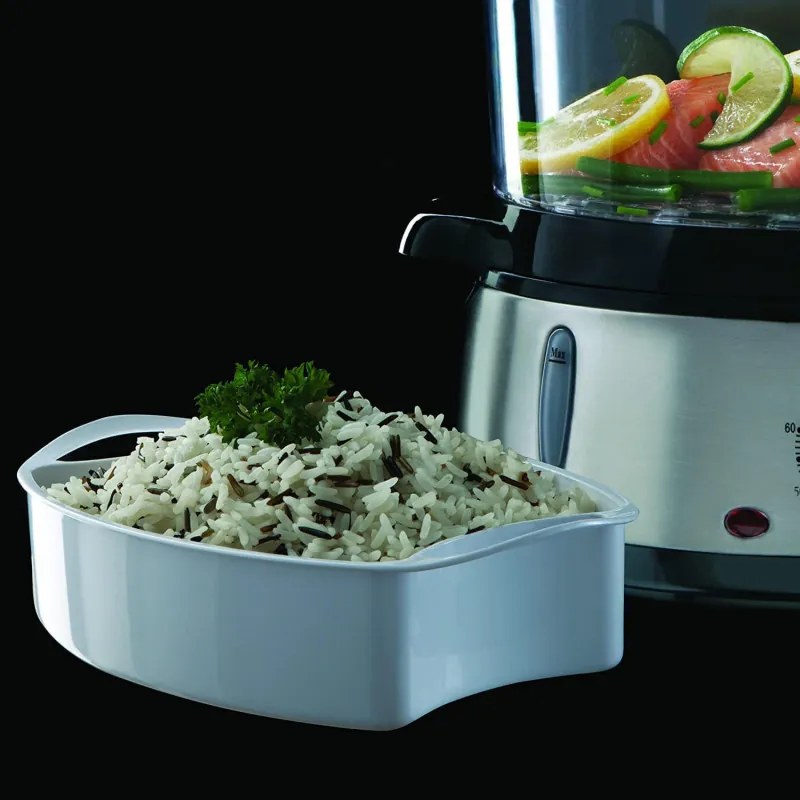 Aparat de gatit cu aburi Russell Hobbs 19270-56, 800W, 9l, Timer, Inox / Negru