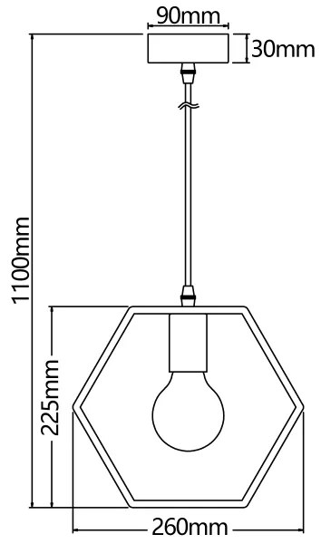 Aigostar - Lustră suspendată din lemn de pin pe cablu 1xE27/60W/230V