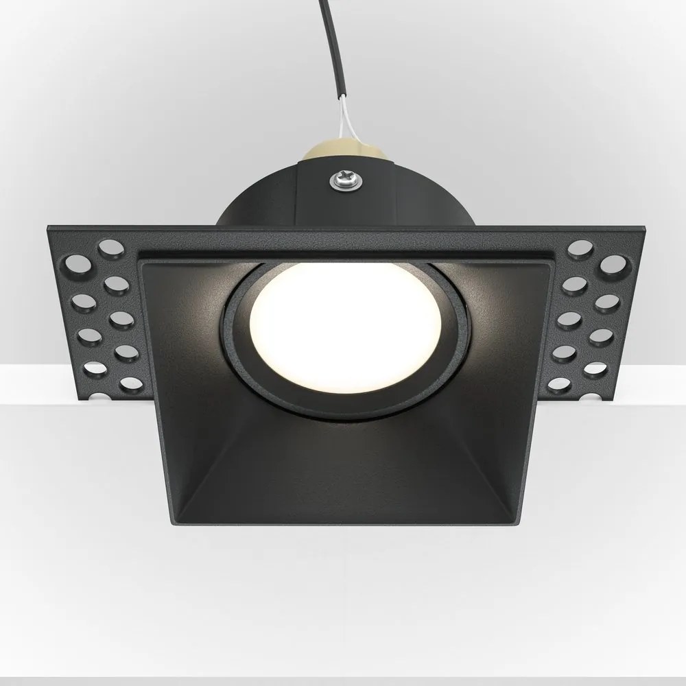Spot incastrabil design tehnic Dot negru 11,2x11,2cm