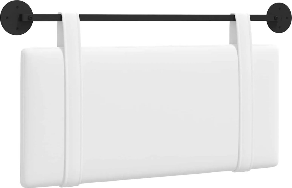 vidaXL Cap de pat suspendat Pe perete Alb 90 x 55 x 5 cm țesătură