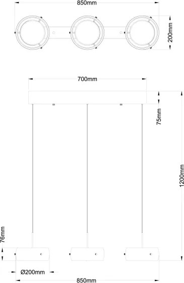 Globo 16058-3 - Lampă suspendată pe cablu LIVION LED/30W/230V 3000K