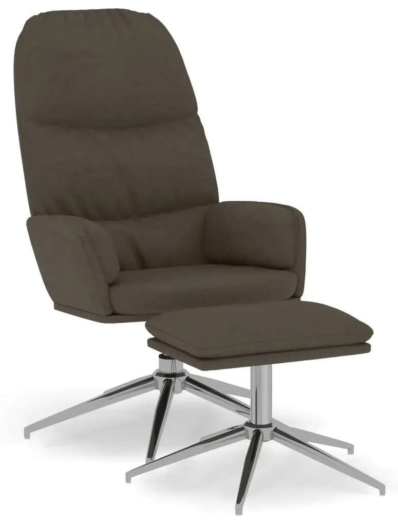 3097378 vidaXL Scaun relaxare cu taburet, gri închis, imitație piele întoarsă