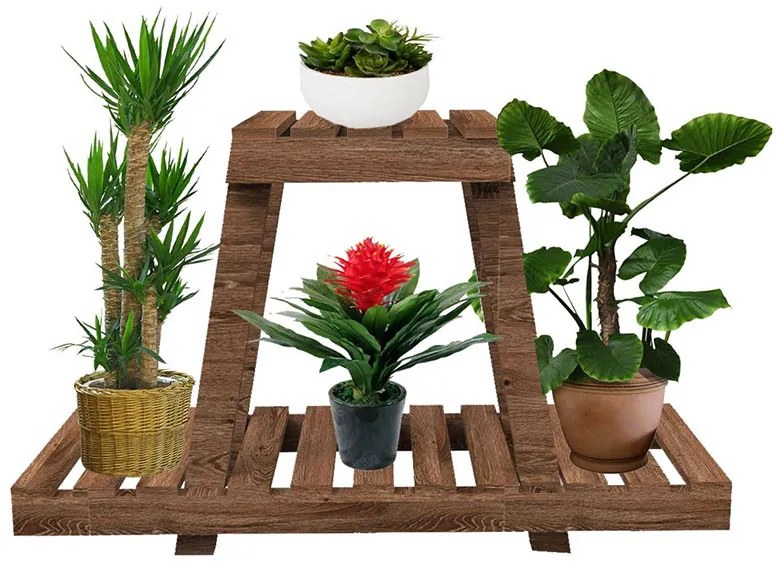 Raft - suport plante Tisa lemn maro 75x25x49cm