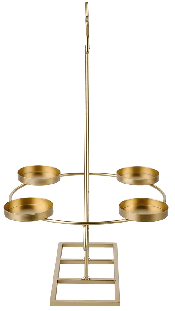 Coroană de Advent, aurie, metalică, BASIL