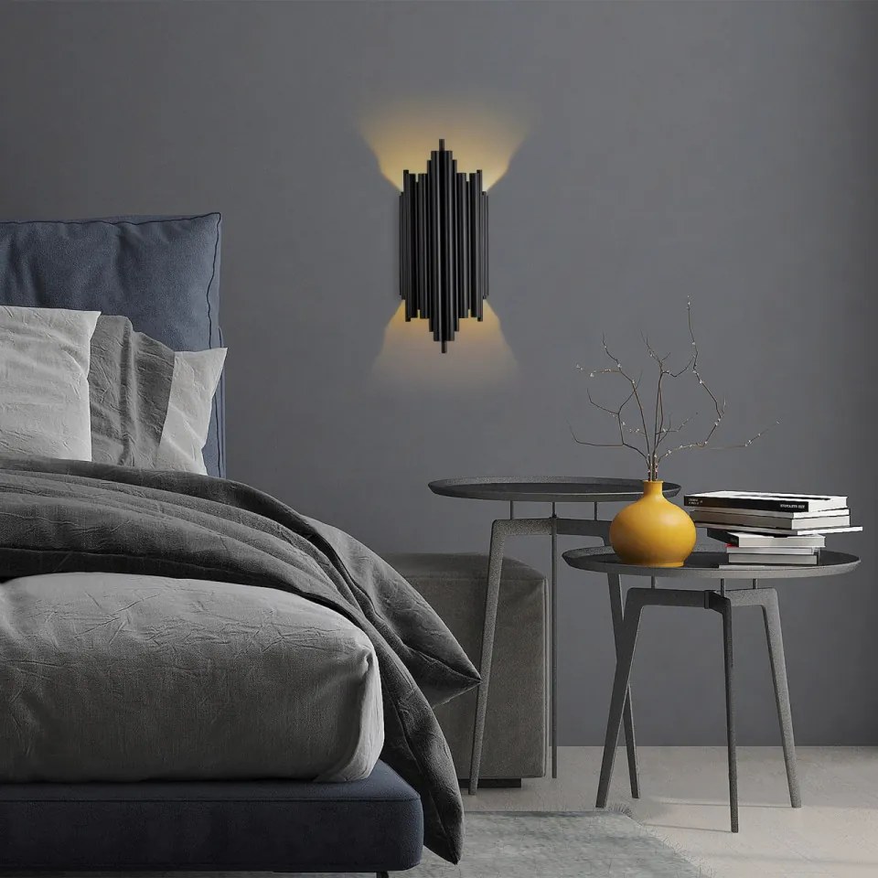Aplica de Perete Reis - 13340, Soclu E14, Max 40W, Culoare Negru