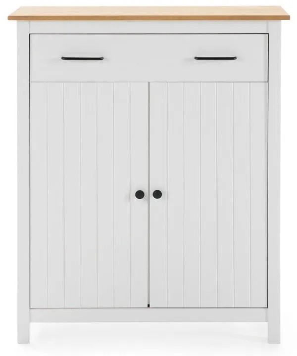 Comodă albă înaltă din lemn de pin 90x110 cm Miranda – Marckeric