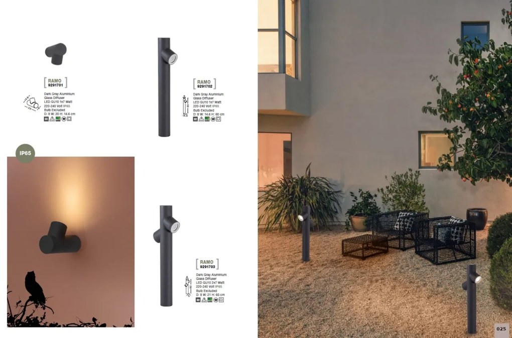 Stalp pentru iluminat exterior IP65 RAMO H-60cm NVL-9291702