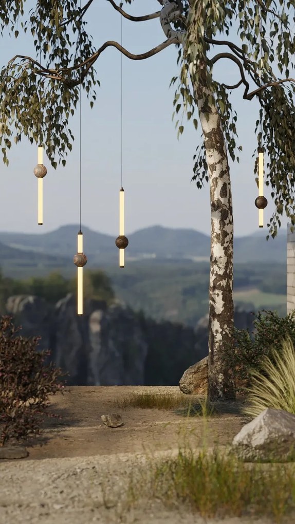 Pendul LED modern, Travertin, Verdes