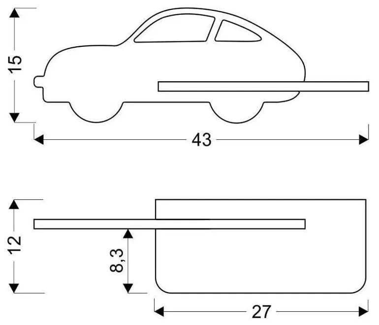 Corp de iluminat pentru copii albastru Car – Candellux Lighting