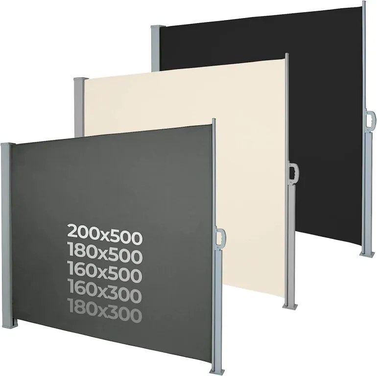 JAGO Paravan lateral extensibil, 180 x 500 cm, antracit