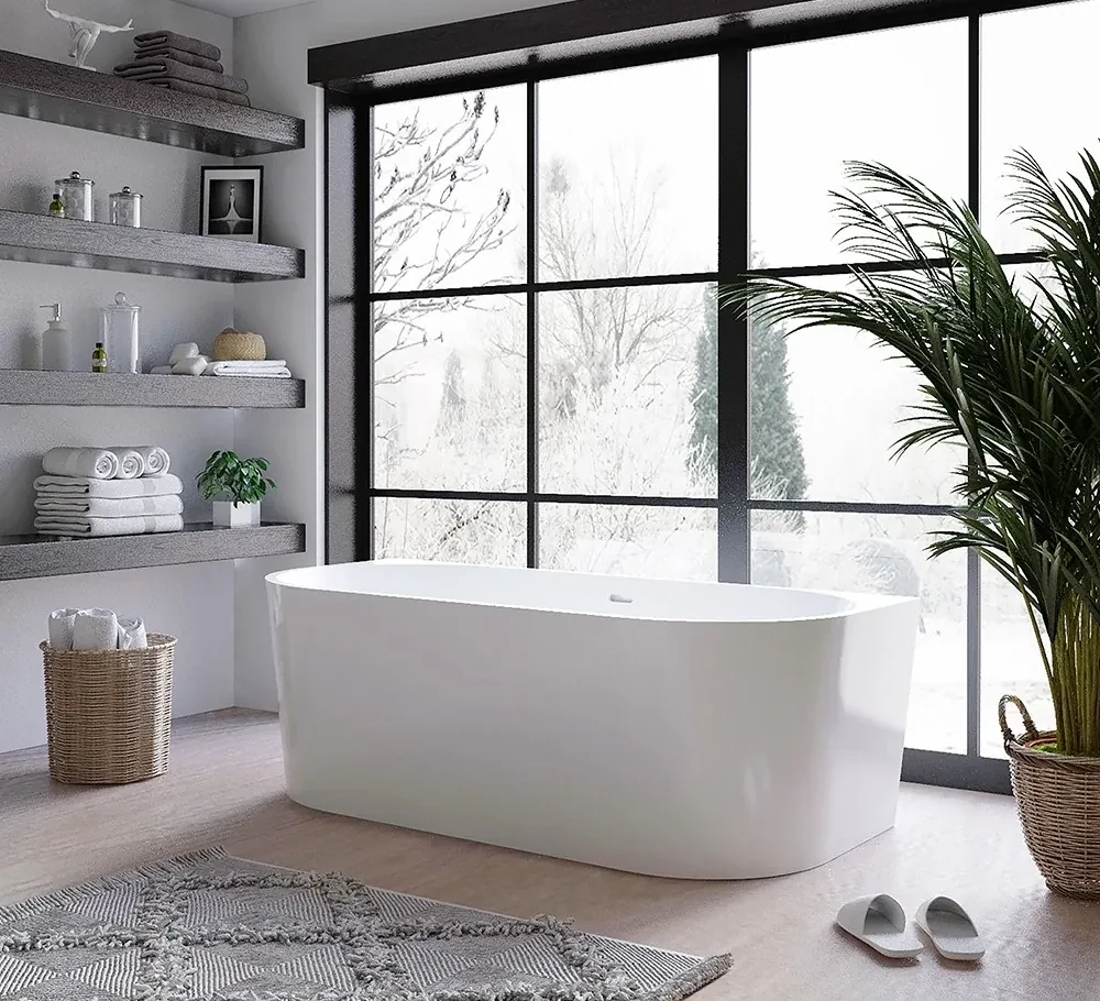 Cada acril freestanding Klara, Alb lucios,160x75x58 cm, 5002B