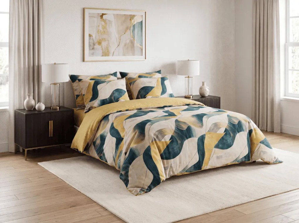 Lenjerie de pat din microfibra flanelata ABSTRIVA colorata Dimensiune lenjerie de pat: 70 x 90 cm | 140 x 200 cm