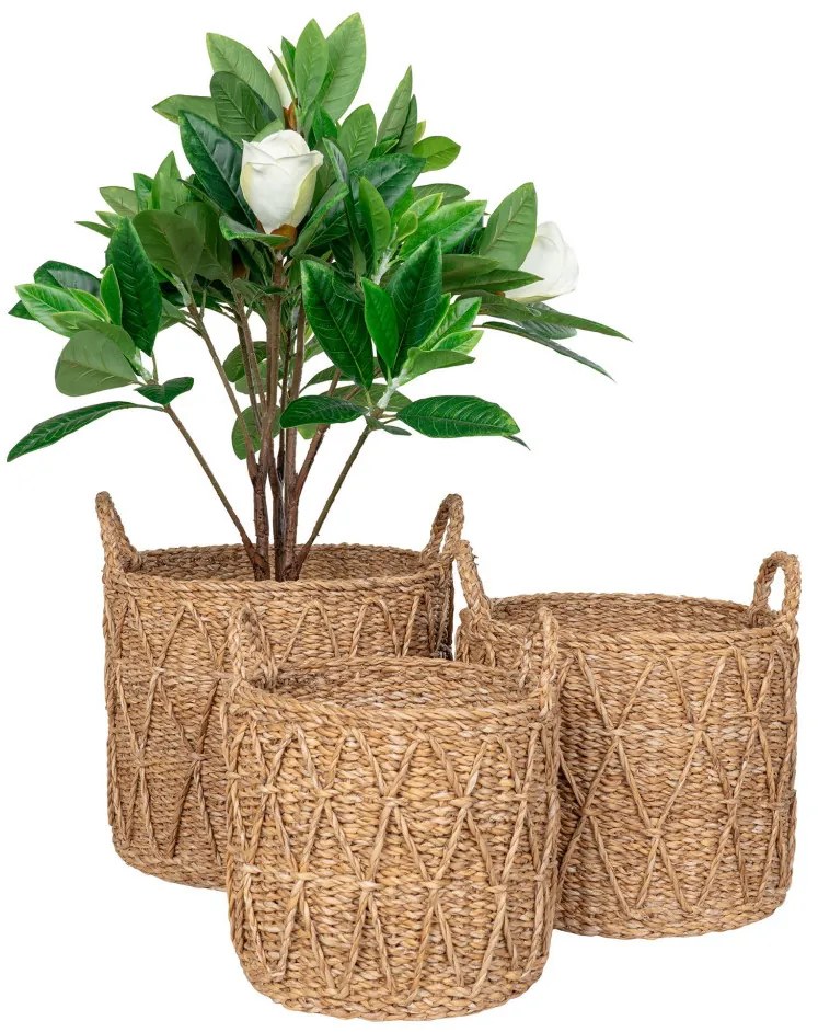 Coșuri Krabi, iarbă de mare, naturale, 3 buc