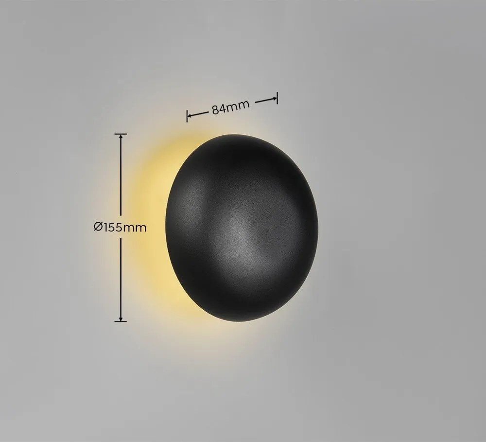 Aplică de perete negru-mat LED cu USB Davey – Reality