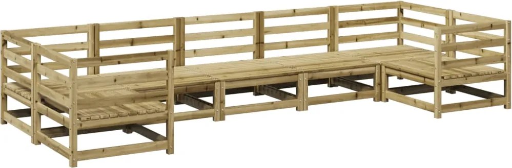 vidaXL Set canapea de grădină, 7 piese, lemn de pin tratat