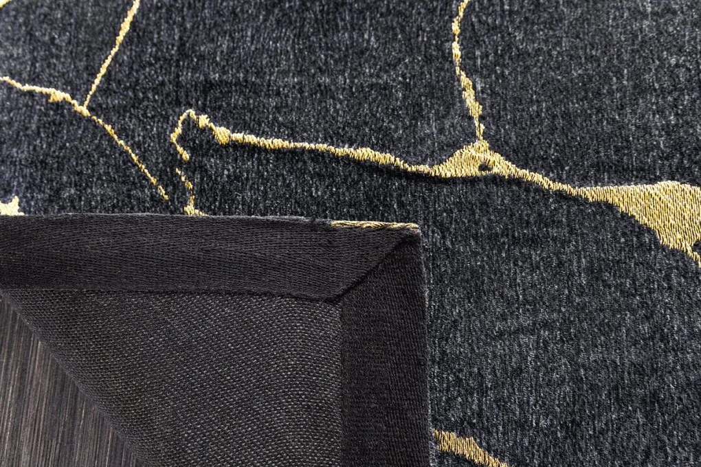 Covor negru cu aspect de marmura MARMOR 160x240cm