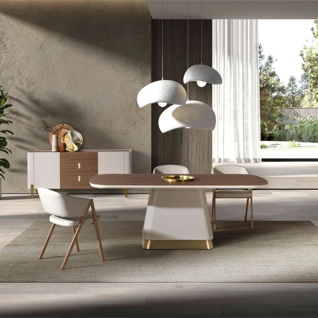 Masa deosebita design LUX Walnut-Bej 200x95cm