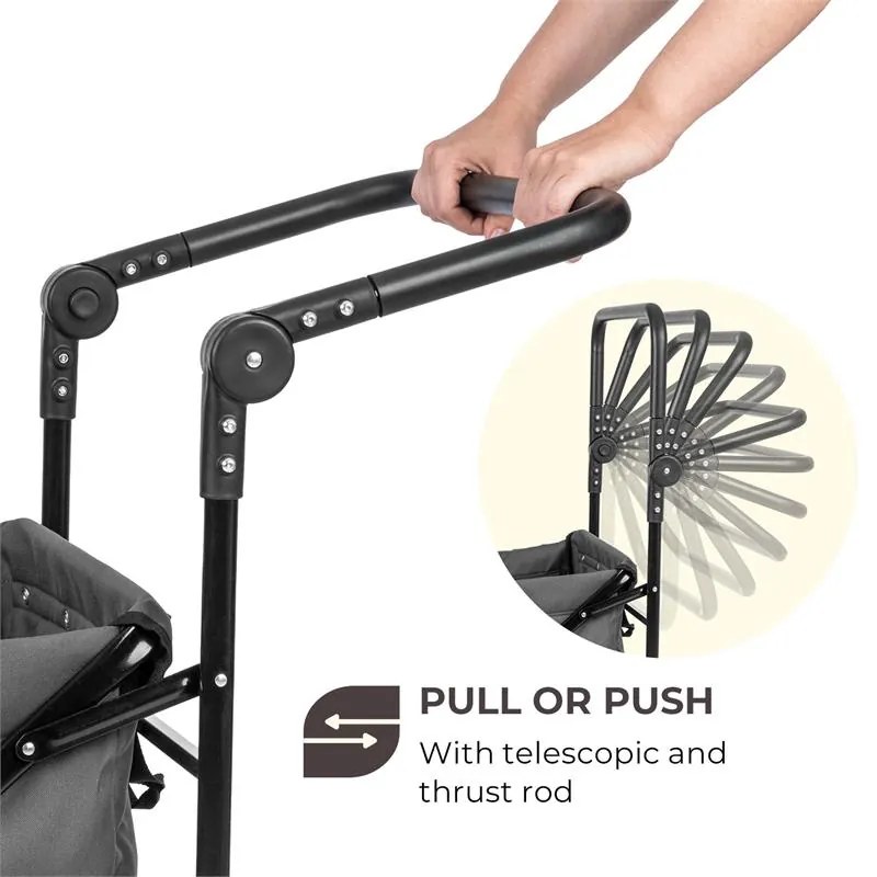 Waldbeck Easy Rider, cărucior de până la 70 kg, telescopic, pliabil, gri