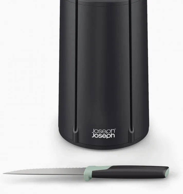Set de cutite Joseph Joseph Elevate 10541, Otel japonez, Suport rotativ, Fara BPA, Negru/verde