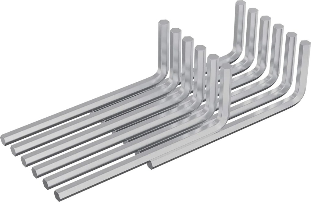 vidaXL Cheie Hexagonală 12 pcs Argintiu 32 x 86 mm Oțel