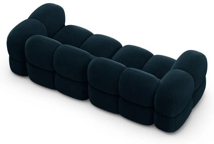 Canapea albastru-închis cu tapițerie din catifea 250 cm Loretto – Cosmopolitan Design