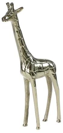 Statueta girafa argintie 11x5x36 cm