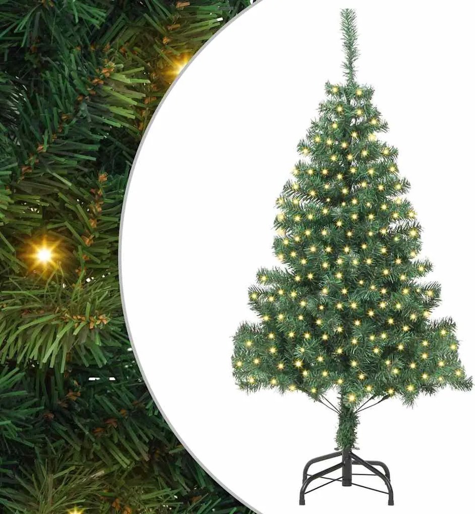 vidaXL Brad de Crăciun cu 300 LED cu suport Verde 180 cm PVC