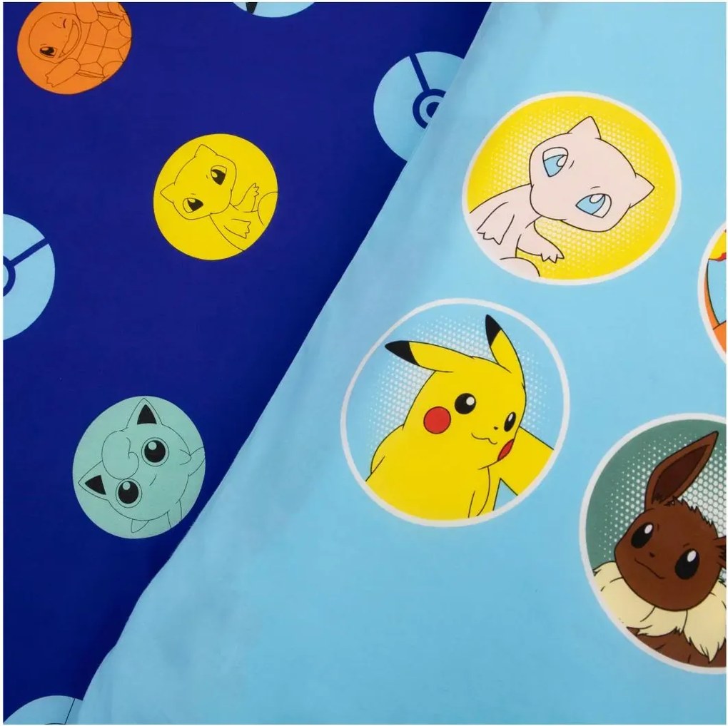 Lenjerie de pat pentru copii POKÉMON TEAM colorata Dimensiune lenjerie de pat: 70 x 80 cm | 140 x 200 cm