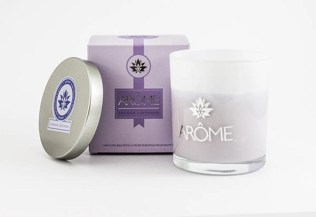 Lumânare parfumată cu capac Arome French Lavender, 200 g