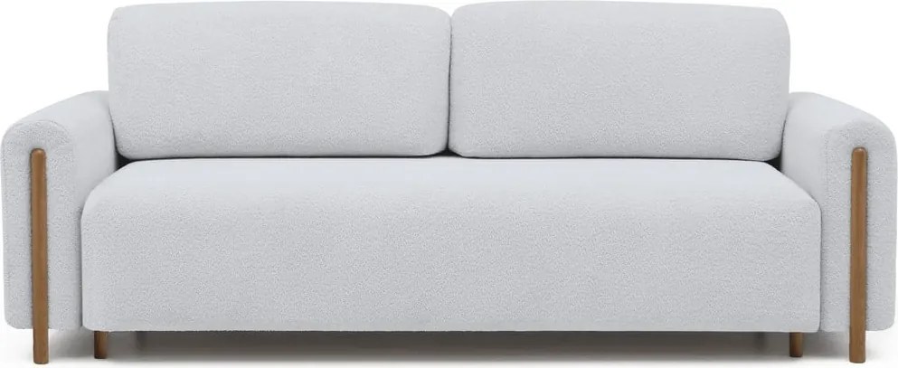 Canapea gri extensibilă/cu spațiu de depozitare cu tapițerie din țesătură bouclé 244 cm Arcadova – ELTAP