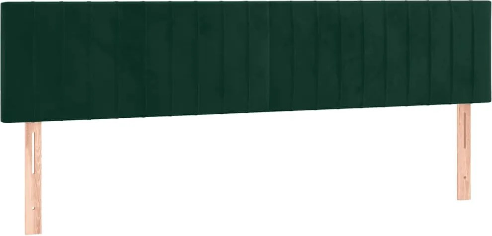 vidaXL Tăblii de pat, verde închis, 180x5x78/88 cm, catifea