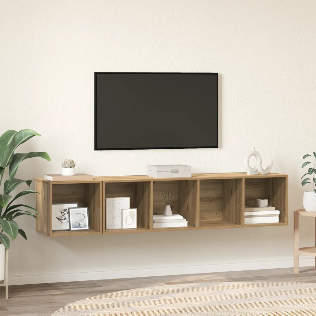 vidaXL Set dulap TV 2 pcs stejar artizanal 37 x 37 x 142.5 cm
