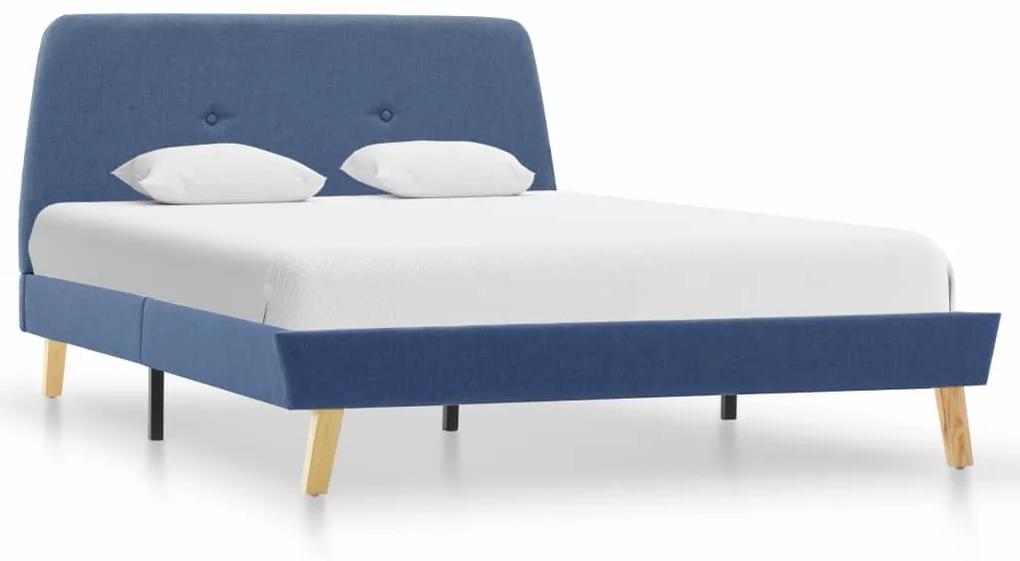 286927 vidaXL Cadru de pat, albastru, 120 x 200 cm, material textil