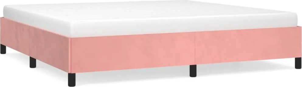 vidaXL Cadru de pat, roz, 200x200 cm, catifea