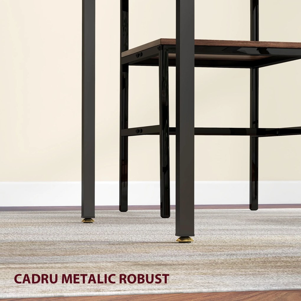 HOMCOM Masă Pliabilă Stil Industrial pentru 2-4 Persoane cu 2 Laturi Extensibile, 120x79x79 cm, Maro Rustic | Aosom Romania