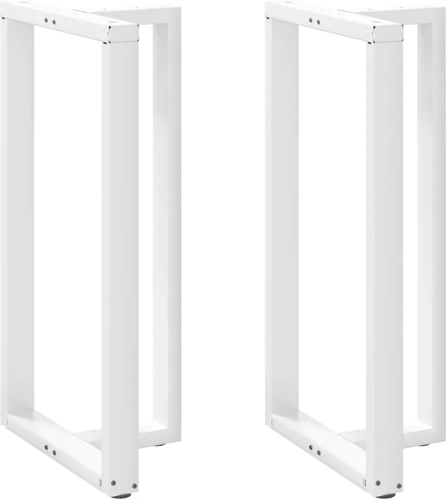 vidaXL Picioare de masă de bar în formă de T, 2 buc., alb, 60x35x(110-111) cm, oțel