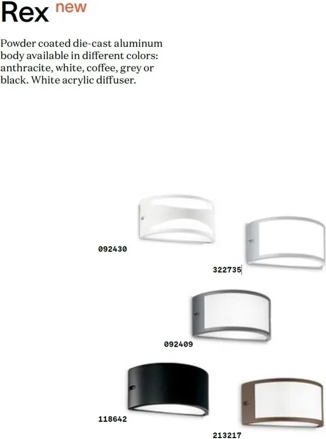 Aplica de perete iluminat exterior IP44 REX-1 AP1 NERO