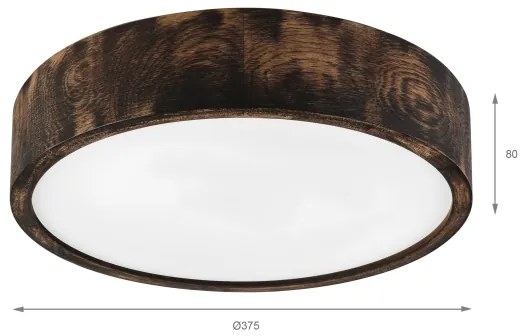 Brilagi - Plafonieră LED CARVALHO SMOKEY LED/36W/230V, finisaj stejar, diametru 37,5 cm