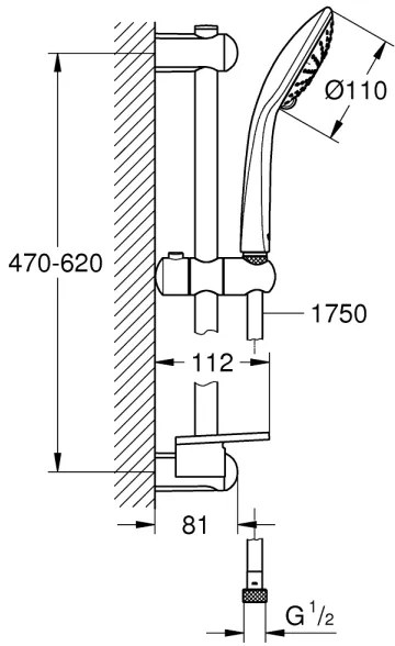 GROHE 27230001 - Set de duș EUPHORIA 110 Duo, 600 mm, crom lucios