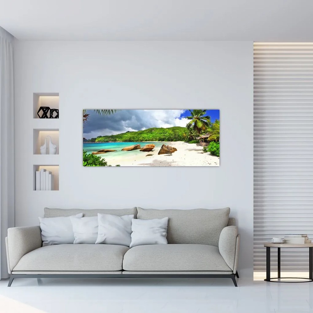 Tablou - Seychelles, plaja Takamaka (120x50 cm)