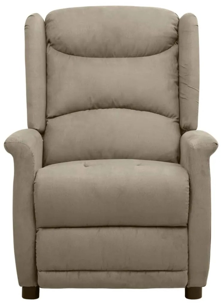338892 vidaXL Fotoliu masaj rabatabil, gri deschis, textil microfibră